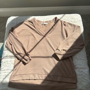 altar’d state brown oversized long sleeve shirt